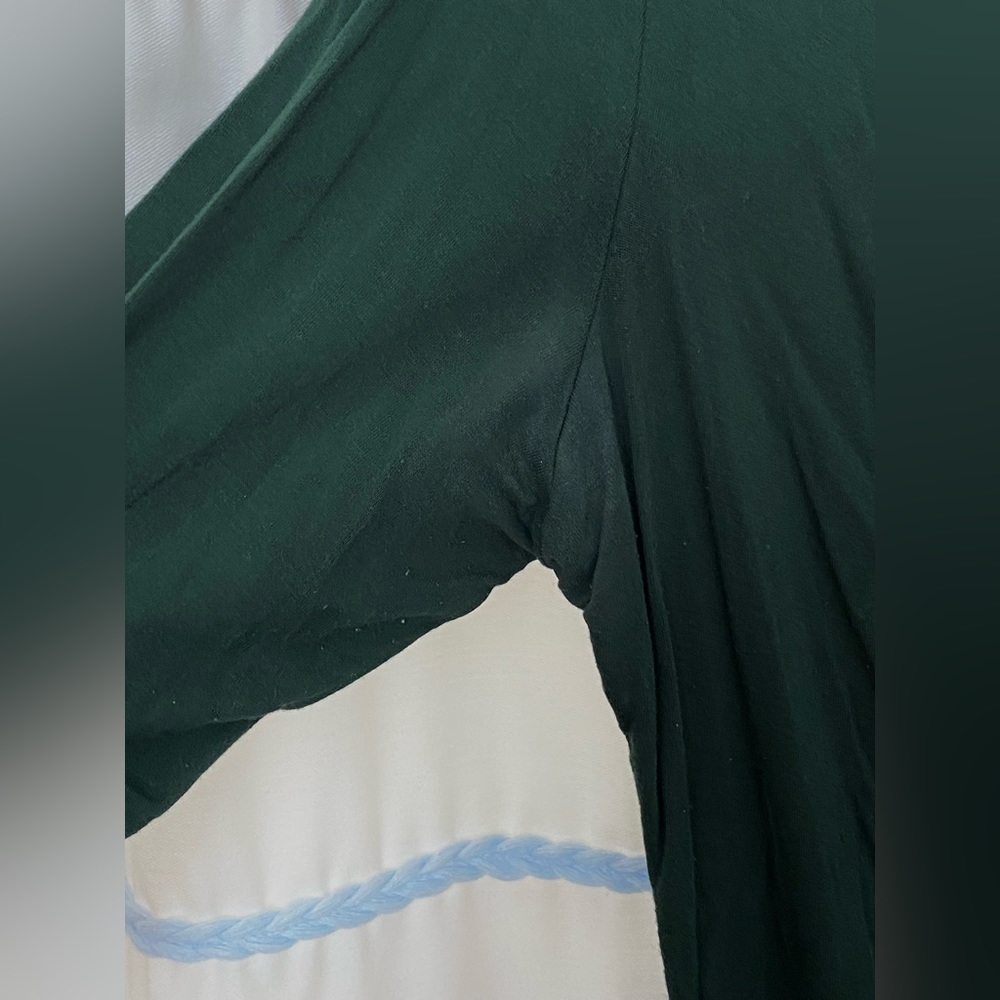 Michael Kors cowl neck top - gold accents- super soft- hunter green - Picture 6 of 6